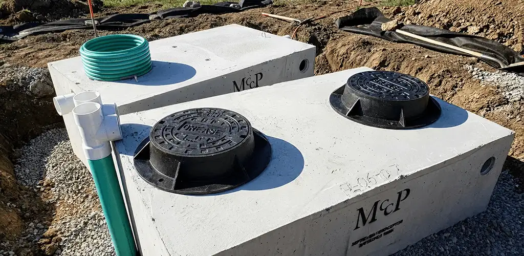 Grease trap installation unit set in place for drainage protection in Ogden, UT