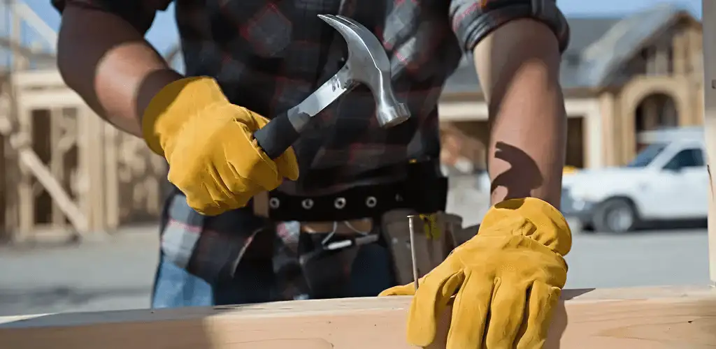 Handyman fixing wood trim with a hammer for home repairs in Ogden, UT