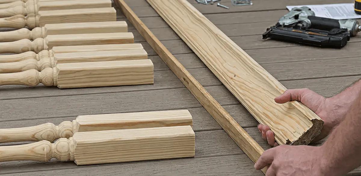 Handrail installation materials and wood components for stair rail work in Ogden, UT